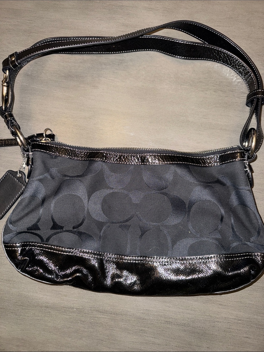 Coach Black Signature Jacquard Shoulder Bag - Picture 4 of 4
